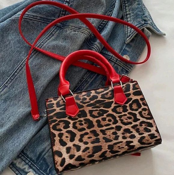 A New Fall And Winter Season Retro Fashion Leopard Print Mini Handbag Square Bag